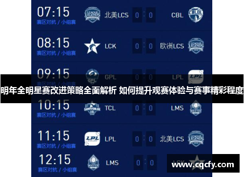 明年全明星赛改进策略全面解析 如何提升观赛体验与赛事精彩程度